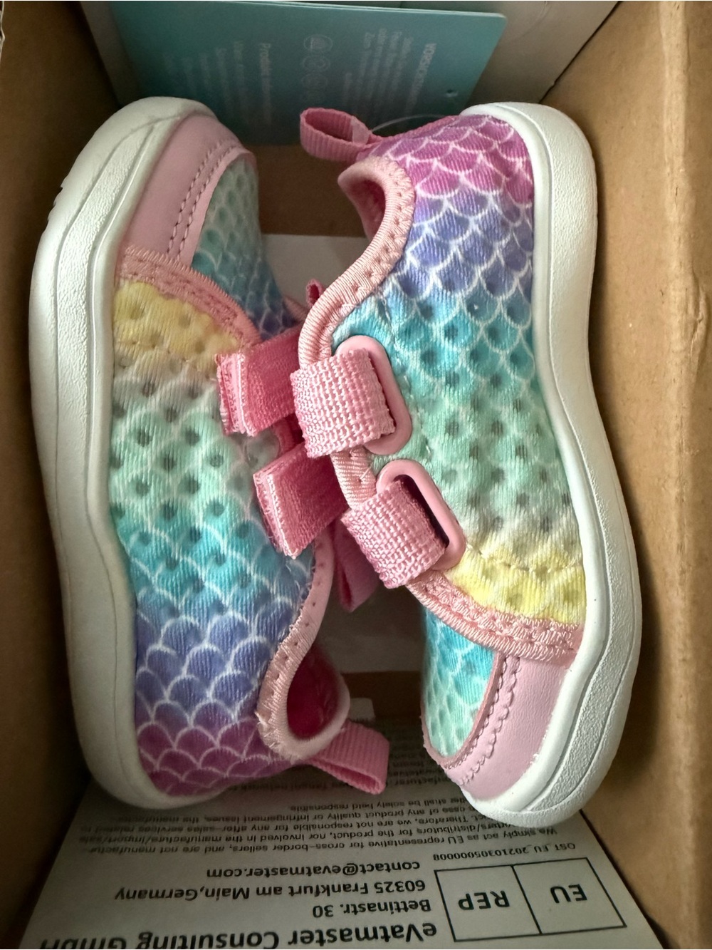 Watelves Kids Pastel Mermaid-Print Sneakers with Pink Trim